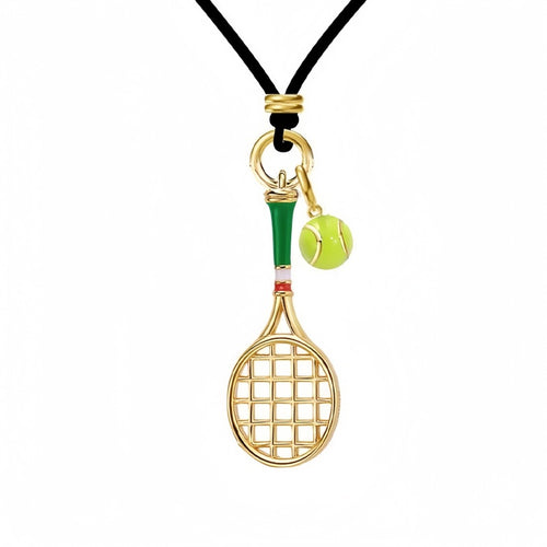 S925 Sterling Silver Tennis Racket Pendant Sports Necklace for Women